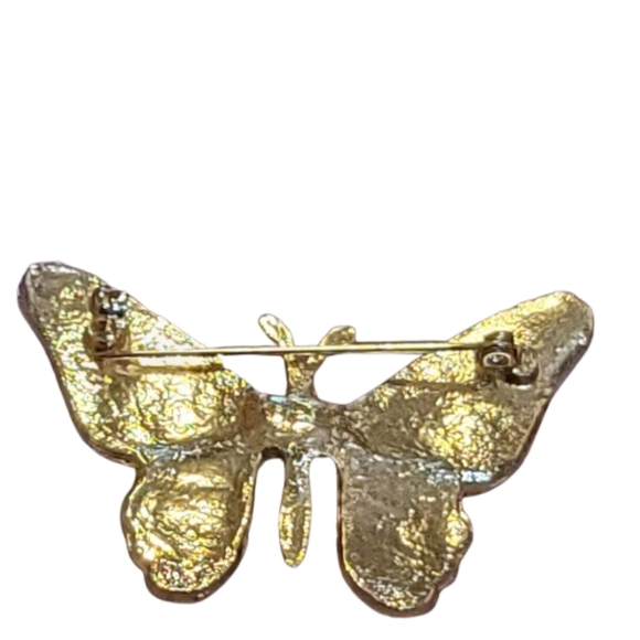 Vintage Multi-Colored Enamel Butterfly Colorful Butterfly Brooch - Picture 3 of 4